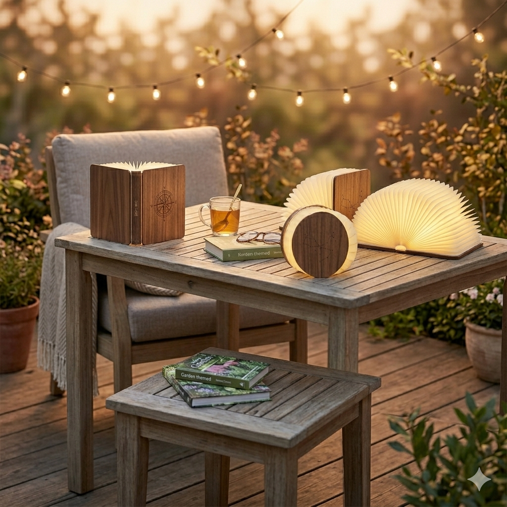 Elegant Foldable Book Lamp – Rechargeable LED Wooden Light