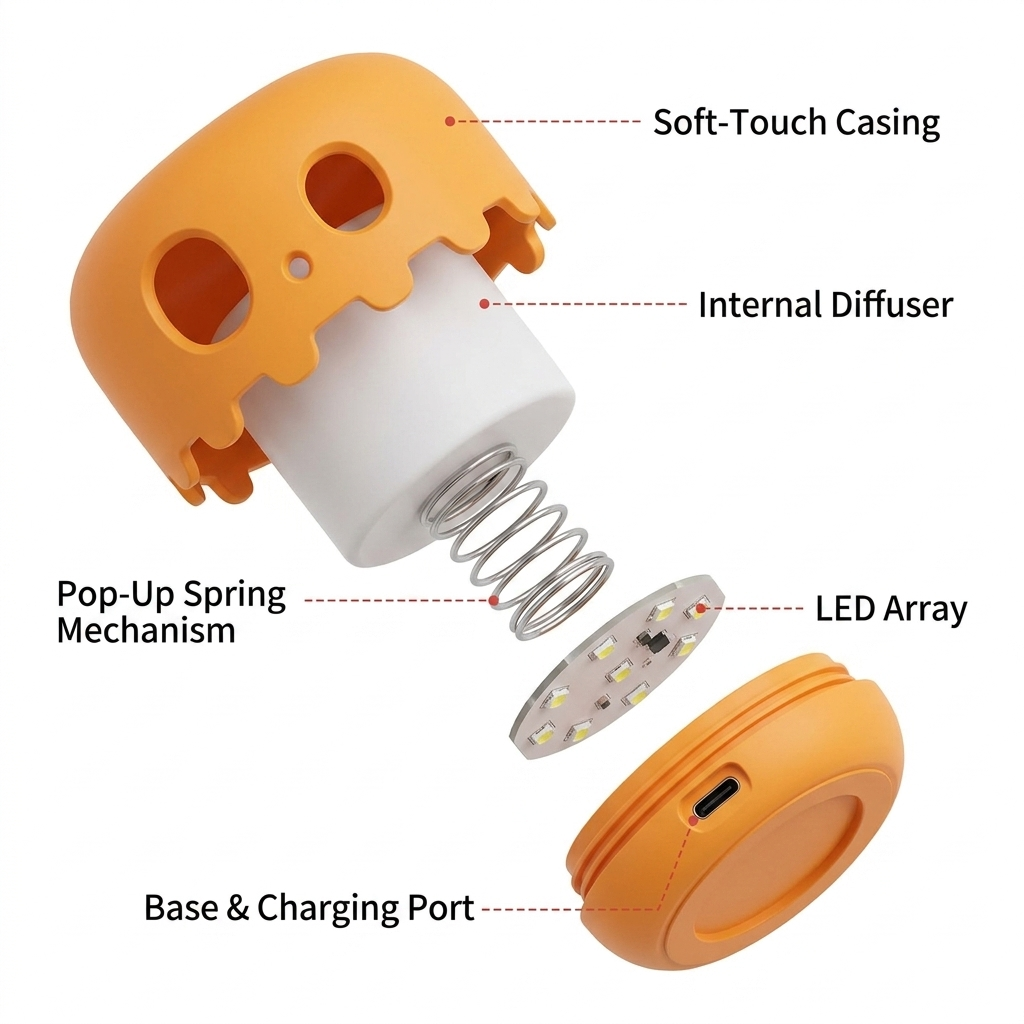 Glow-Buddy: The Interactive Pop-Up Silicone Nightlight